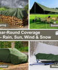 Heavy Duty Canvas Tarp 6x8 Feet With Rustproof Grommets 12 Oz Water Resistant Canvas UV Resistant Multipurpose Outdoor Tarpaulin