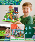 Child builds with Forest Mine Magnetic Building Blocks Set 200 Pieces With 6 Base Plates For Kids Ages 3 to 12