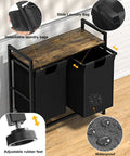 Dual 11 Gallon 42L Laundry Hamper With Removable Liners Divided Laundry Sorter On A Sturdy Metal Frame Pull Out Oxford Bags