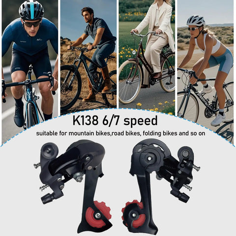 K138 6/7 Speed Rear Derailleur Direct Mount For Mountain Bike And Road Bike With 36T Capacity Replacement For TY21B