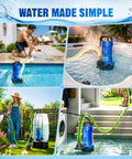 Heavy Hitter Cordless Submersible Utility Pump With 1Hp Brushless Motor Shifts 2113Gph Swiftly battery-powered pump in various draining scenarios.