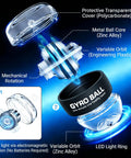 Grip Strength Gyro Ball Exerciser With LED Lights No Batteries Needed Portable Carry Bag For Wrist Forearm Strengthening And Hand Training Torque Ball For Fingers Grip Muscles And Arm Workout, exploded view