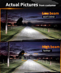 2 Pack 7 Inch LED Headlights For Jeep Wrangler Chevy And Miata DOT Approved Hi Lo Beam comparison at night road view