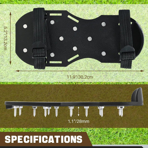 Spiked Shoes For Epoxy Floor Coating And Lawn Aeration, Adjustable Four Strap Design, 26 Sharp Spikes, Black One Size Fits All