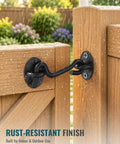 Heavy Duty Sliding Barn Door Lock Kit With Gate Latch And Hook And Eye For Screen Doors Tough As Nails Rust Proof 304 Stainless Steel With Black Powder Coat Durable Barn Door Hardware For Home Or Garage Security on wet wooden gate