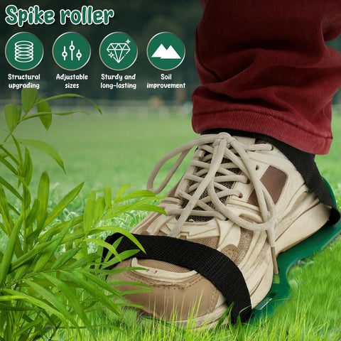 Person wearing spike shoes from 2 Pack Spiked Roller for Self Leveling Floors Multipurpose Cement and Epoxy Floor Tool Set