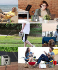 Various people using Portable Power Station 150W 155Wh With 110V AC Outlet Six Outputs External Battery Pack in different settings