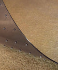 Close-up of Deluxe Clear Vinyl Floor Runner for Deep Pile Carpets that will not slip, showing textured underside grip, 27 in x 6 ft.