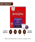New Orleans Blend Coffee Pods, Bold Dark Roast, Keurig Two Point Zero Compatible, 12 Count, 100 Percent Arabica Beans box and pod