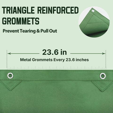 Heavy Duty 5x7 Canvas Tarp In Green 12 Oz Durable Tarpaulin With Rustproof Grommets Weather Resistant detail view