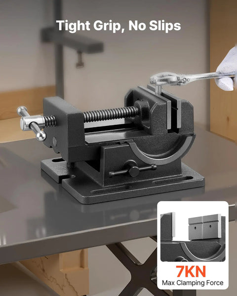 Tilting Woodworking Vise With 4.25 Inch Jaw 0To90 Degree Tilt Beefy Cast Iron Bench Vise For Benchtops Or Drill Presses Portable Workbench Vice With Anti Slip Jaws And 7kN Clamping Power Black on workbench