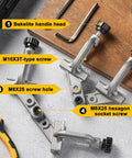 Two Pack Adjustable Tube Clamp With Swing Jaw In Aluminum Alloy highlighting bakelite handle and screws