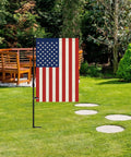 American Flag Garden Flag 12 Inch By 18 Inch Double Sided Patriotic Yard Decor For Garden And Lawn Perfect Fourth Of July Memorial Day Outdoor Display Fade Resistant Nylon displayed on lawn