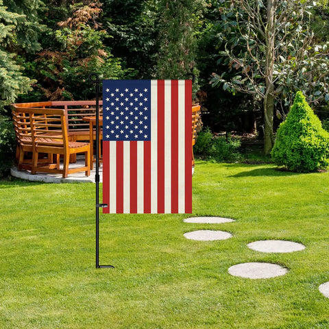 American Flag Garden Flag 12 Inch By 18 Inch Double Sided Patriotic Yard Decor For Garden And Lawn Perfect Fourth Of July Memorial Day Outdoor Display Fade Resistant Nylon displayed on lawn