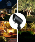 4W LED Landscape Lights 8 Pack low voltage outdoor lighting illuminating driveways, yards, patios, and gardens at night.