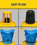 Installation steps for Blue Cloth Reusable Filter With Clamp Ring For 1 To 5 Gallon Wet Dry Vacuums.