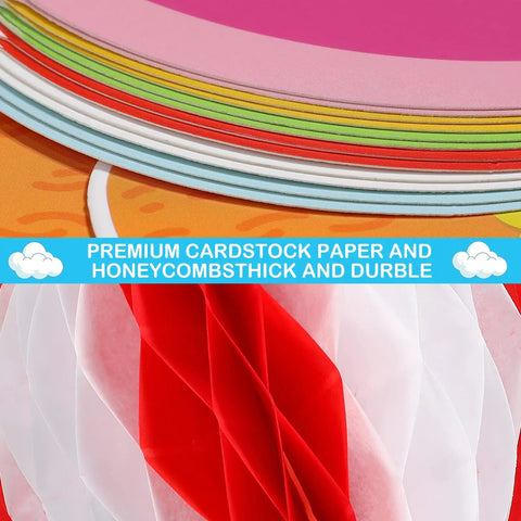 3D Hot Air Balloon Honeycomb Bulletin Board Set For Classroom Decor with premium cardstock paper and colorful layers