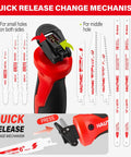 10-In-1 Hand Saw Kit With Quick-Release Blades For Wood Metal Plastic Drywall Pro HSS Cr-V Bi-Metal Blades Compact Hacksaw