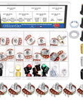 57 Piece WH138 Rotary Potentiometer Kit With B5K Through B1M Ohm Options, Knurled 3-Pin Linear Potentiometers, Aluminum Knob Set, Nuts And Gaskets visible.