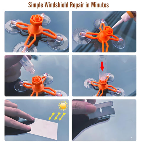 Upgraded Windshield Repair Kit For Chips And Cracks Fast Fix With Pro Grade High Pressure Resin Injection And Nano Resin