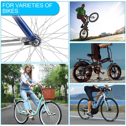 24 Piece Bicycle Nuts And Washers Kit With M8 M9.5 And M10 Sizes For Front And Rear Wheel Axles, suitable for various bikes