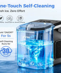 Portable Countertop Ice Maker That Cranks Out Bullet Ice In 6 Minutes, 9 Cubes Per Batch, Up To 26 Lbs Per Day, Self Cleaning