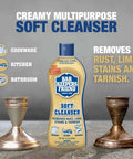 Soft Cleanser Liquid 2 Pack 13 Oz Bottles Multipurpose Cleaner in kitchen removing rust and stains from metal surfaces