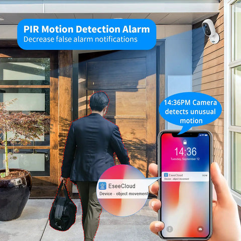 2K Outdoor Wireless Battery Powered Camera With 5200mAh Dual Batteries, IP66 Waterproof, PIR Motion Detection in action