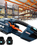 Heavy Duty Cordless Strapping Machine With Rechargeable Battery Powered Hot Melting Tensioner For Bulletproof Packaging And Rapid Shipping Logistics Workhorse featured in a warehouse setting.
