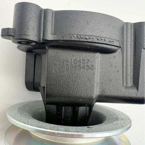 Top Shelf Water Pump Assembly And Coolant Pump Replacement For Kohler KDI2504 KDI1903 TCR Engines, heavy duty black pump with mounting plate.