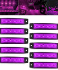 Purple LED Rock Lights 10 Pack Underglow Lighting Kit Universal for vehicles showing individual light bars
