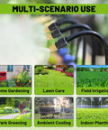 All In One Drip Irrigation Kit With 100 Ft Hose And 360 Degree Nozzles For Gardens Lawns Plants Flower Beds Trees And Patios multi-use scenarios