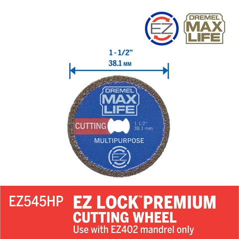 Max Life EZ545HP Diamond Wheel For Rotary Tools One And A Half Inch 38.1mm High Performance Cutting Wheel Built To Last