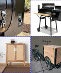 Heavy Duty Toggle Latch Pair Quick Release Cabinet Hasp Rugged Steel Clasp With Snap Tight Lever Pull and No Sweat Screw Fasteners For Toolboxes and Gear Secure Lock Down on black cabinet.