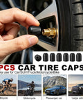 No Fuss 18 Piece Auto Trim Removal Kit With Non Scratch Plastic Pry Tools And Heavy Duty Clip Pliers Plus Eight Sturdy Tire Valve Caps being installed on a tire valve.