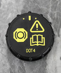 Brake Fluid Reservoir Cap and Anti Spill Cover for Ford Focus, Mondeo, C-Max, and S-Max, OE 1831528 BV612162AB, top view