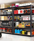 72 Inch Heavy Duty Garage Storage Shelves With 5 Adjustable Tiers Suitable For Garage Workshop Or Warehouse 2400 Lbs Total Load 480 Lbs Per Shelf Sturdy Steel Rack For Tools Supplies And Heavy Gear, fully stocked with automotive parts.