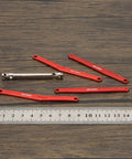 35mm Extended Wheelbase Suspension Kit With 70mm CVD Drive Shaft Upgrades For FMS FCX24 1 By 24 Crawlers - red aluminum links and shaft