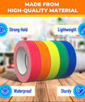 Glow In The Dark Tape Kit Sixteen Point Four Feet Per Roll Five Pack Neon Gaffer Tape Fluorescent Duct Tape For Parties Raves DIY Decor And Costumes Five Neon Colors Great For Stage Props And Craft Projects And Themed Parties Party Ready with high-quality material