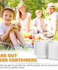 Family picnic with 50 Pack Clear Plastic Takeout Containers With Hinged Lids For Cookies Desserts Fruits Salads And Sandwiches