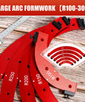 No Sweat Five Piece Round Corner Radius Template Set Tough Aluminum Alloy Router Jig For Quick Woodworking Arc Angle Positioning and Snappy Edge Layout, large arc forms R100 to R300.