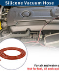 Red Silicone Vacuum Hose For Automotive High Temperature Vacuum Line 3.3 Ft Long 6mm ID 3mm Wall Thickness Heavy Duty Tubing shown in car engine.
