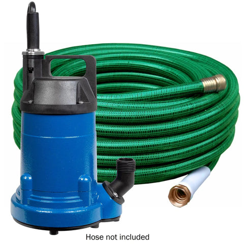 Aluminum Multi Purpose Pump 115 Volt One Third HP 2000 GPH With Ten Foot Cord, blue cast-aluminum casing, hose not included