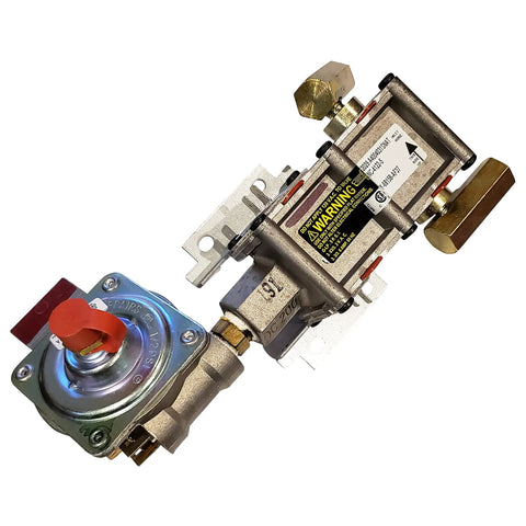Range Safety Valve Assembly For Samsung DG94-00449A Oven Range with mounted labels and brass fittings.