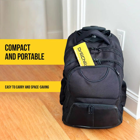 Black backpack with Disposable Yellow Dust Catcher Bags For Drilling 30 Pack Self Adhesive Dust Collector Bags on wood floor