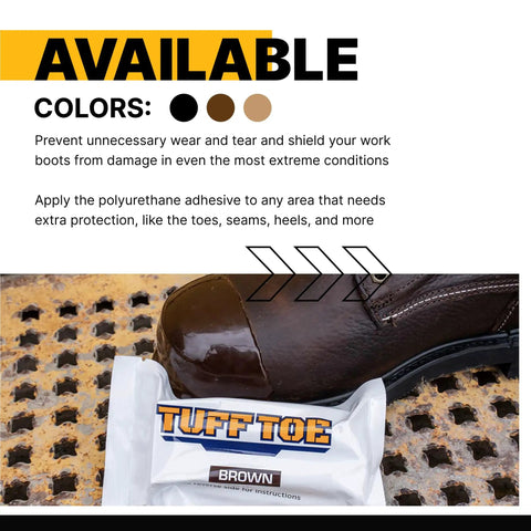 Rugged Boot Toe Protector Adhesive For Shoes And Work Boots, Waterproof, Heat Resistant, Shoe Glue, Brown Color Application