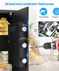 Image showing interior locks of Beefy Home Safe 3.3 Cu Ft Digital Security Safe Box With Smart Alarm System as drill resists entry.