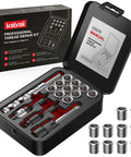 M14x1.5 Thread Repair Kit With 10 Solid 304 Stainless Steel Inserts For Engines Cars ATVs UTVs Motorcycles And Bikes 17.8mm Repair Inserts Pro Grade Tough As Nails Durable Easy Install, open case