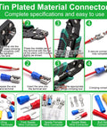 Pro-Grade 1100-Piece Wire Connectors Kit With Spade Fork Ring Bullet Terminals, Waterproof Tin-Plated Insulated Connectors guide