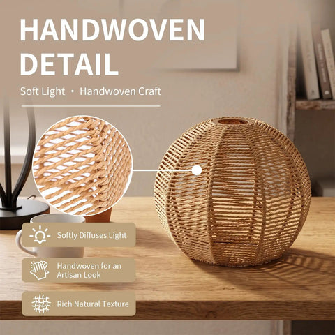 Handwoven detail of ZEORIVAX Rattan Pendant Light Fixture Bohemian Chandelier Large Semicircle, showcasing natural texture and craft.